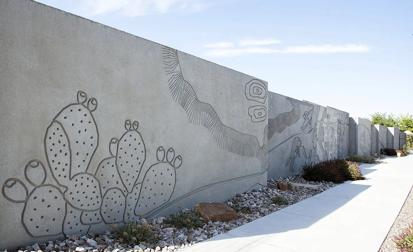 Engraved Marble Arno Pump Station Enclosure Walls in Albuquerque